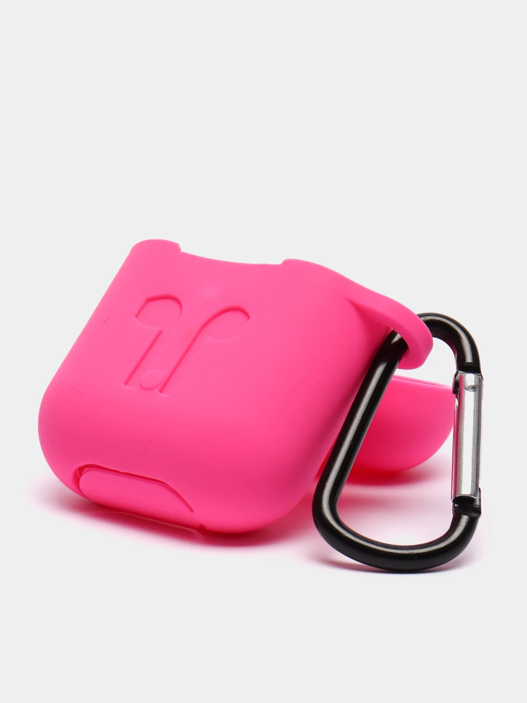 Фуксия силиконовый чехол для наушников AirPods 1, 2, с карабином