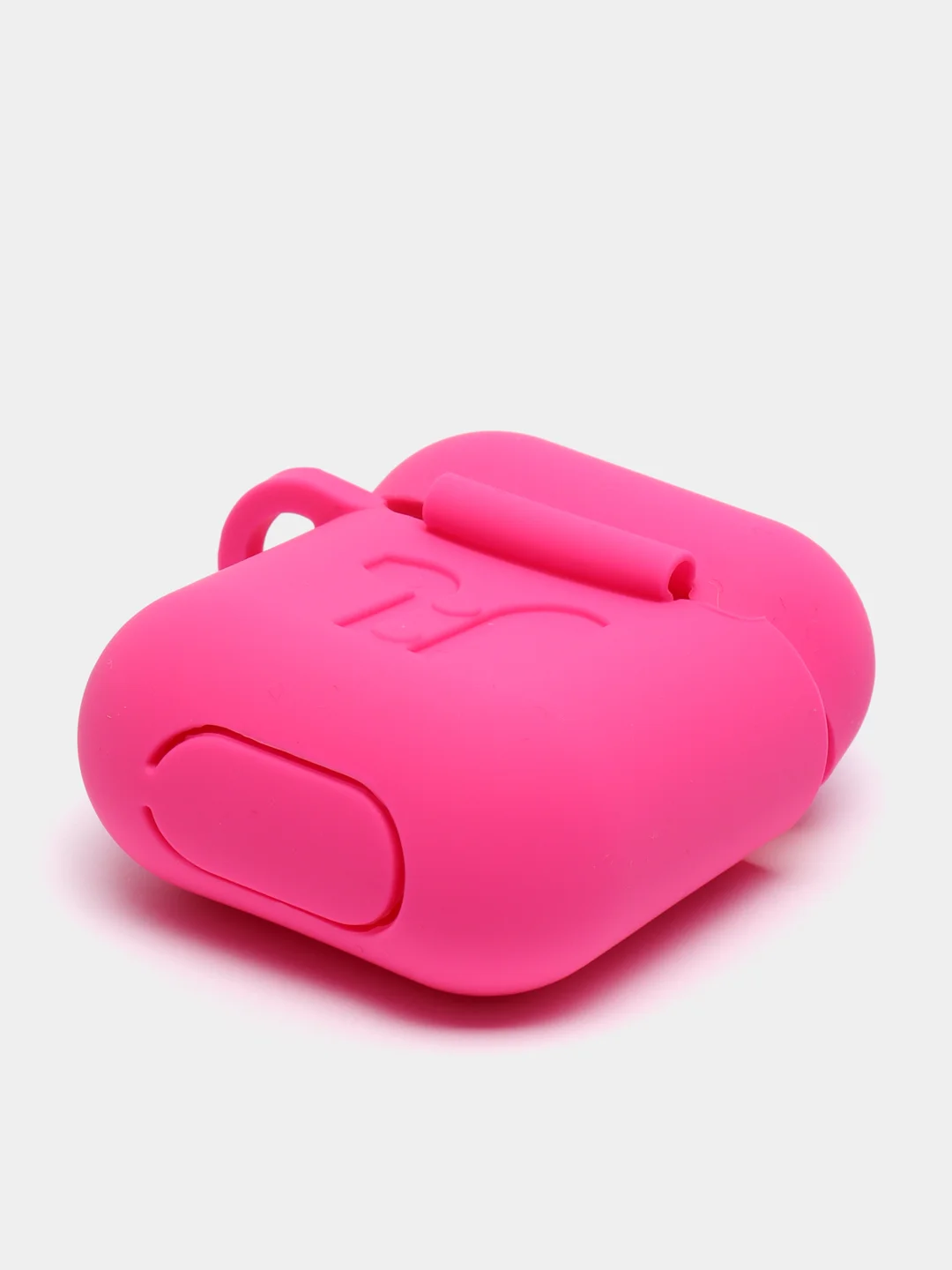 Фуксия силиконовый чехол для наушников AirPods 1, 2, с карабином