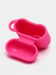 Фуксия силиконовый чехол для наушников AirPods 1, 2, с карабином