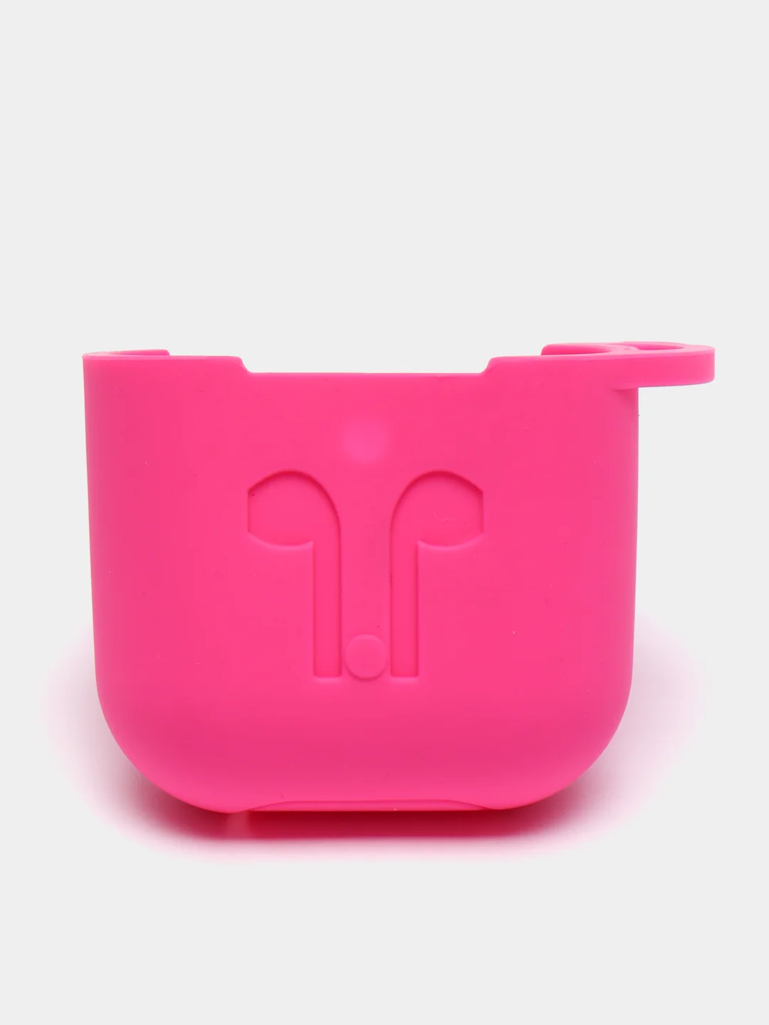 Фуксия силиконовый чехол для наушников AirPods 1, 2, с карабином