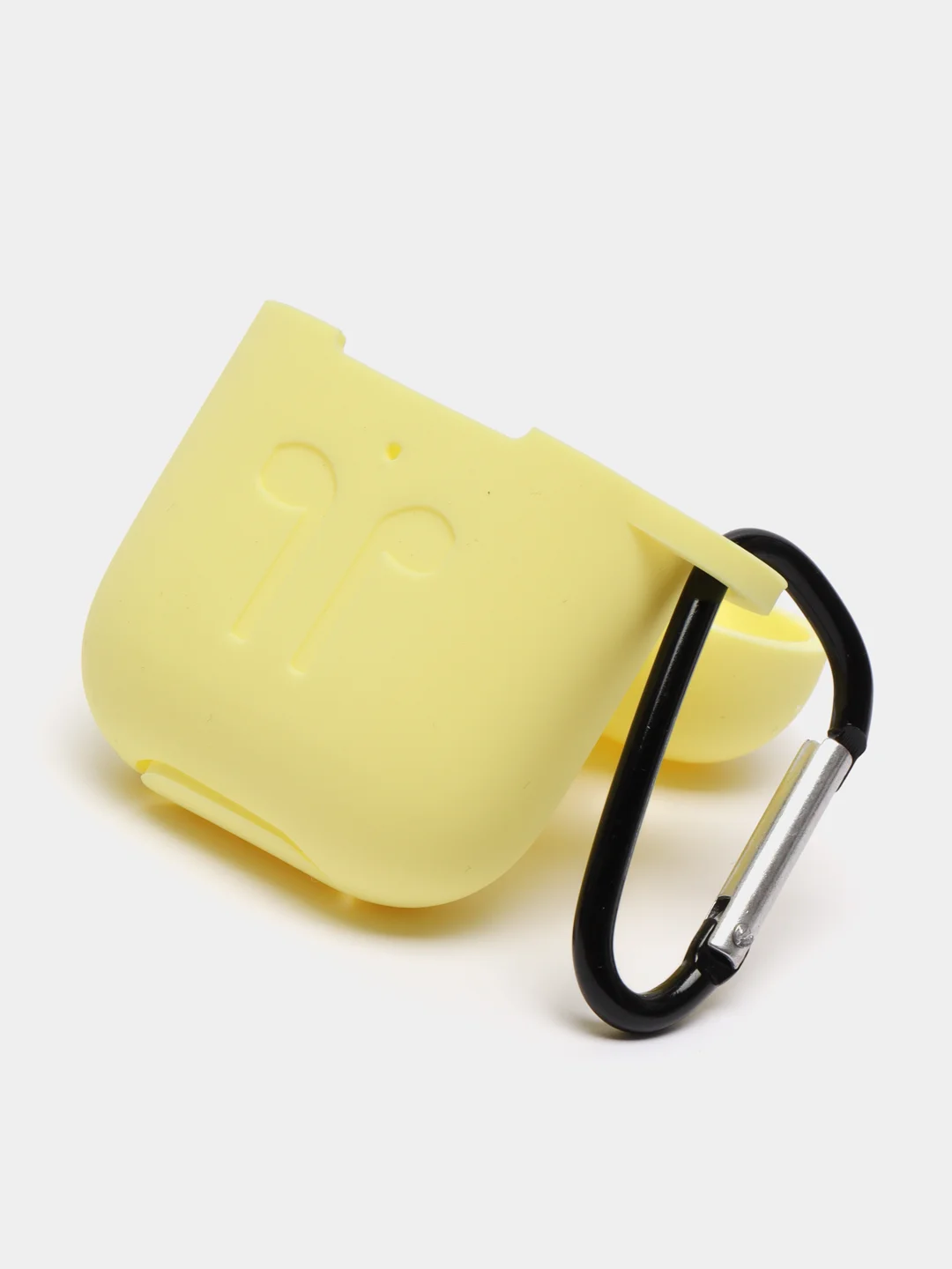 Лимонный силиконовый чехол для наушников AirPods 1, 2, с карабином