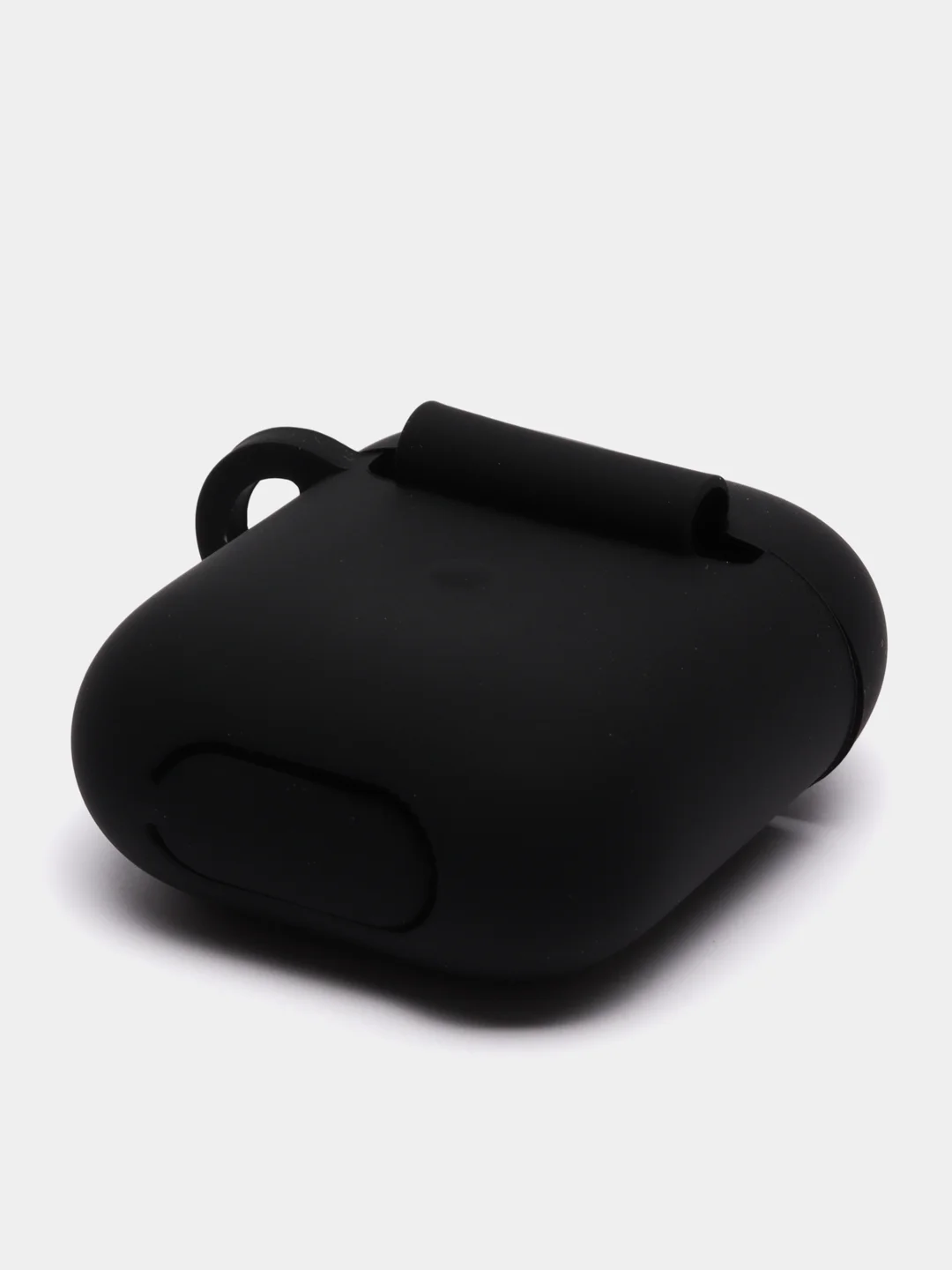 Черный силиконовый чехол для наушников AirPods 1, 2, с карабином