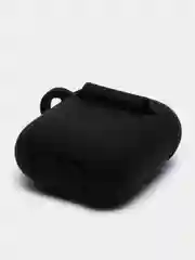 Черный силиконовый чехол для наушников AirPods 1, 2, с карабином