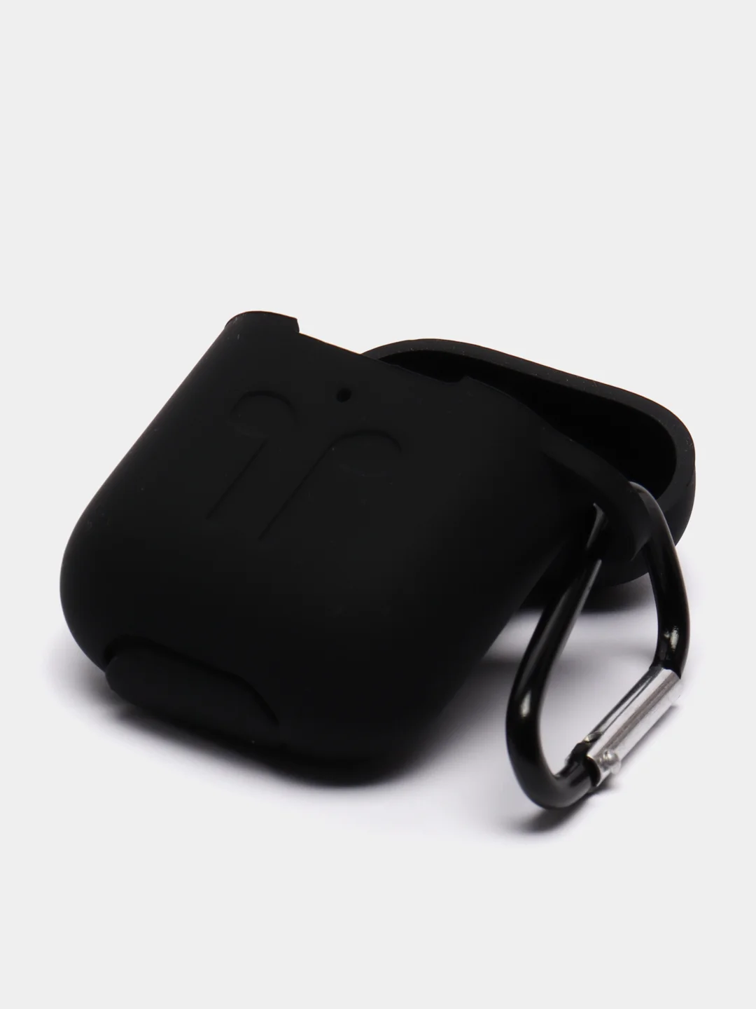 Черный силиконовый чехол для наушников AirPods 1, 2, с карабином