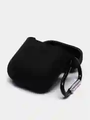 Черный силиконовый чехол для наушников AirPods 1, 2, с карабином