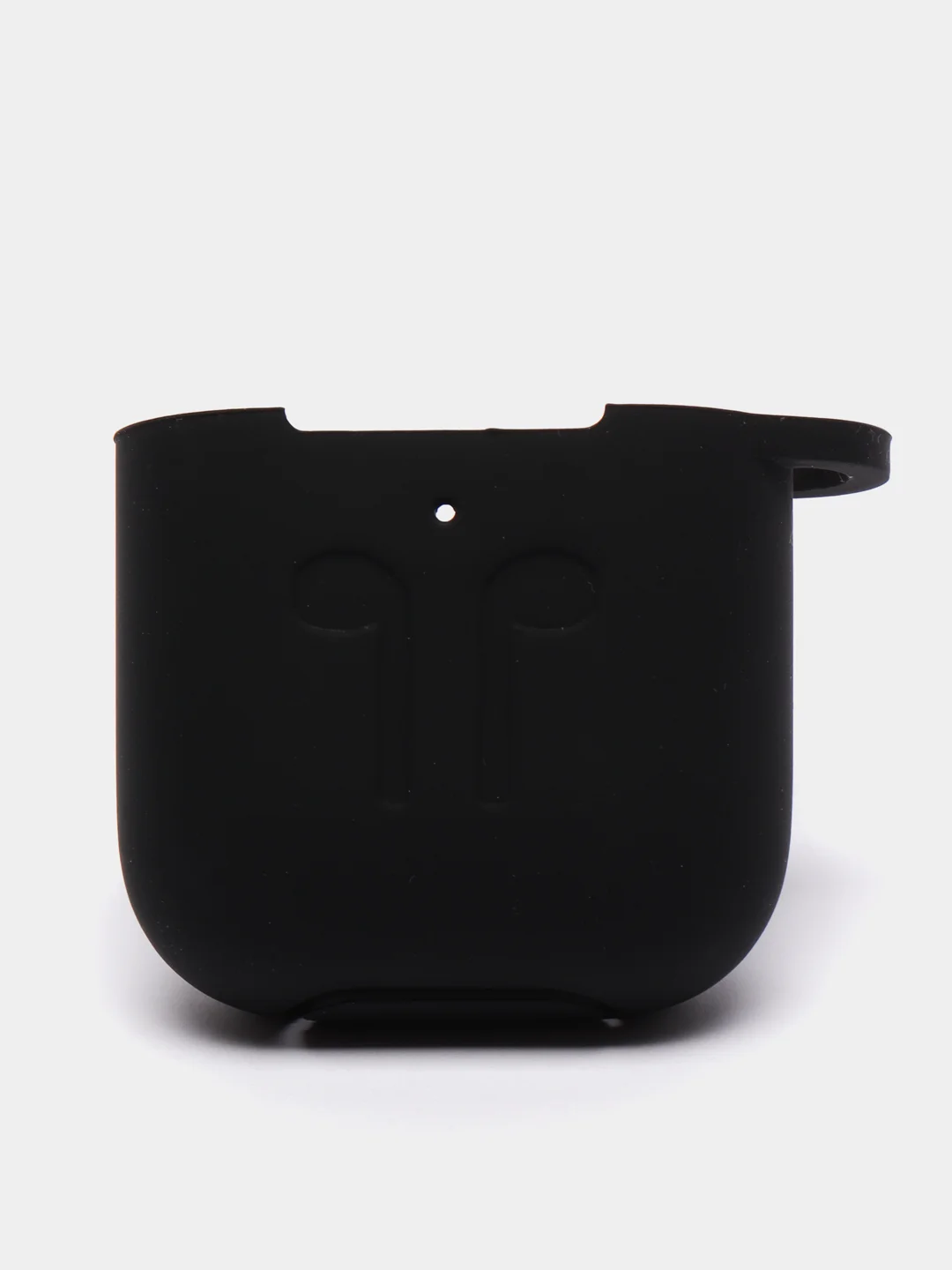 Черный силиконовый чехол для наушников AirPods 1, 2, с карабином