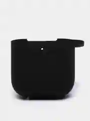 Черный силиконовый чехол для наушников AirPods 1, 2, с карабином