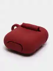 Багровый силиконовый чехол для наушников AirPods 1, 2, с карабином