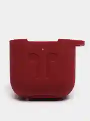 Багровый силиконовый чехол для наушников AirPods 1, 2, с карабином