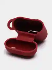 Багровый силиконовый чехол для наушников AirPods 1, 2, с карабином