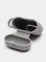 Серый меланж силиконовый чехол для наушников AirPods 1, 2, с карабином