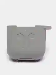 Серый меланж силиконовый чехол для наушников AirPods 1, 2, с карабином