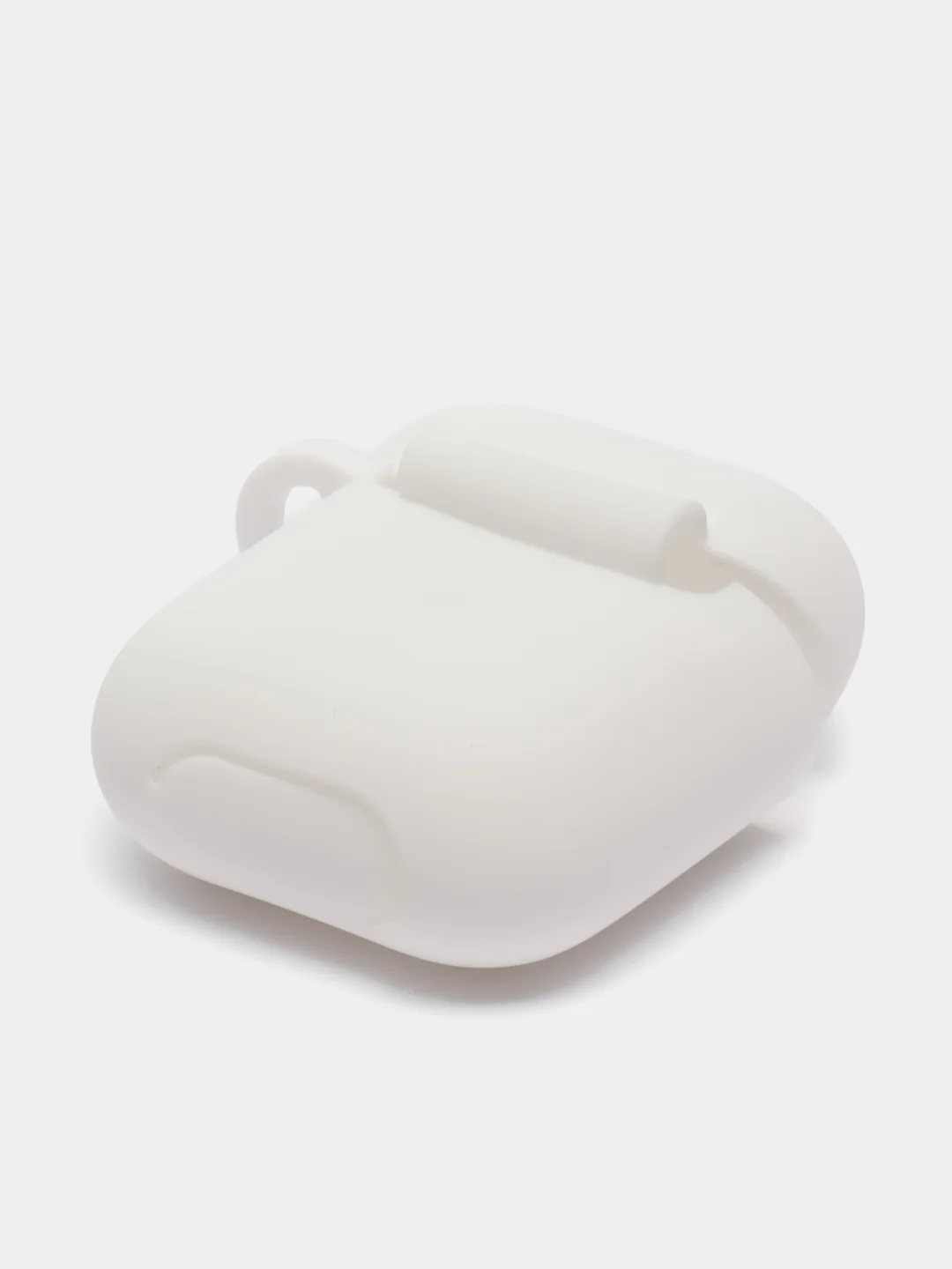 Белый силиконовый чехол для наушников AirPods 1, 2, с карабином