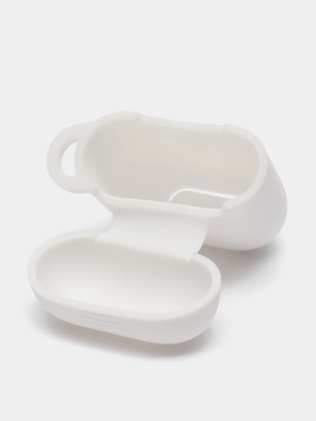Белый силиконовый чехол для наушников AirPods 1, 2, с карабином