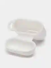Белый силиконовый чехол для наушников AirPods 1, 2, с карабином