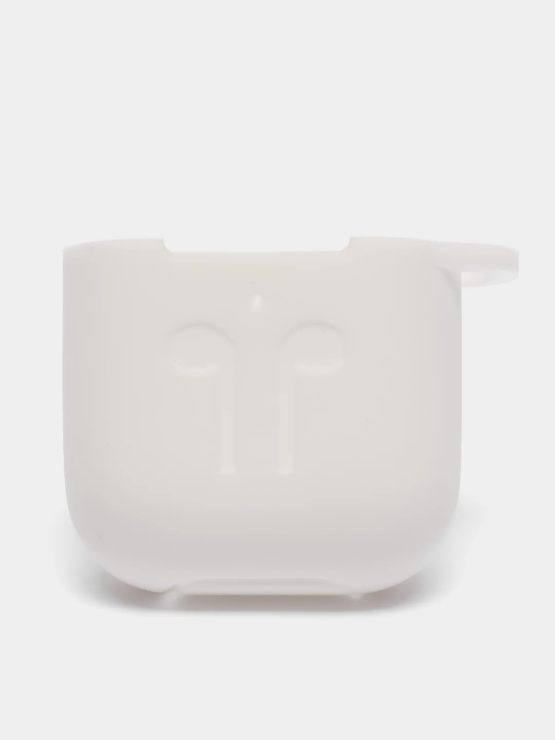 Белый силиконовый чехол для наушников AirPods 1, 2, с карабином
