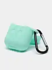 Бирюзовый силиконовый чехол для наушников AirPods 1, 2, с карабином