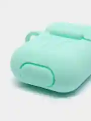 Бирюзовый силиконовый чехол для наушников AirPods 1, 2, с карабином