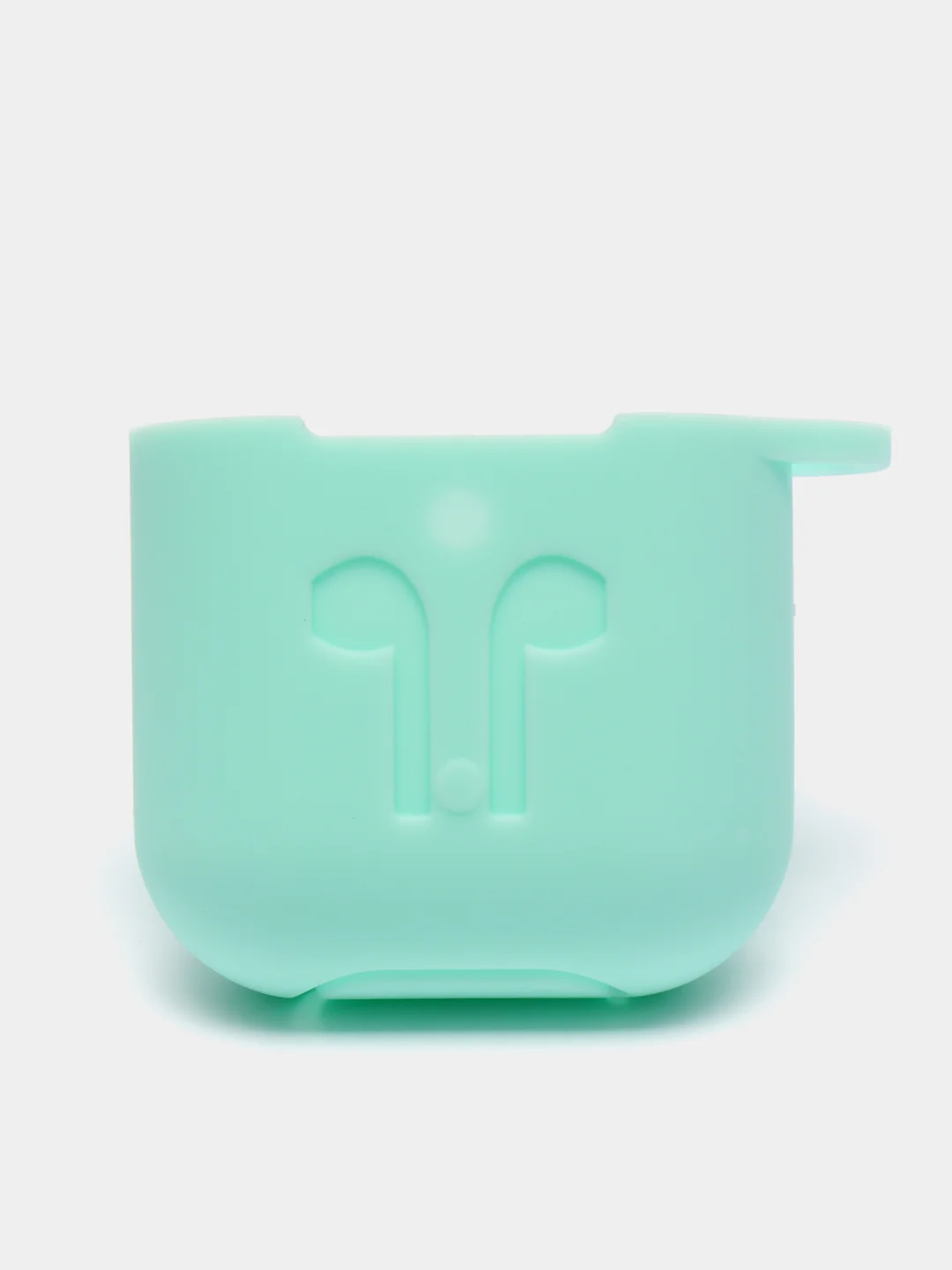 Бирюзовый силиконовый чехол для наушников AirPods 1, 2, с карабином