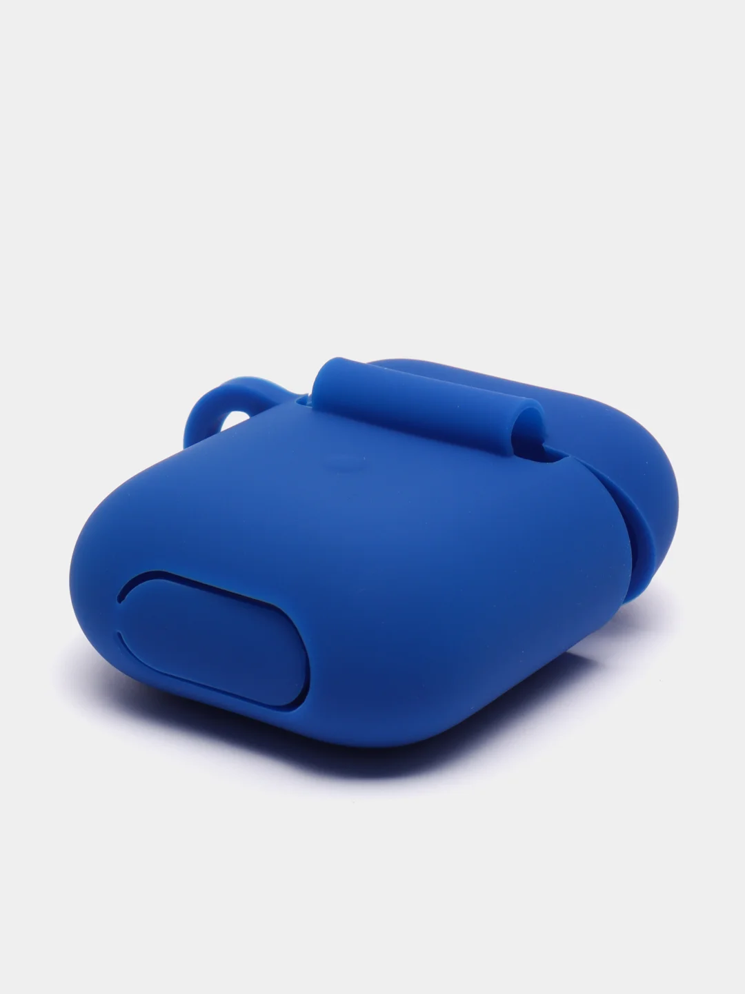 Синий силиконовый чехол для наушников AirPods 1, 2, с карабином