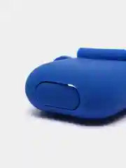 Синий силиконовый чехол для наушников AirPods 1, 2, с карабином