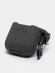 Угольный силиконовый чехол для наушников AirPods 1, 2, с карабином