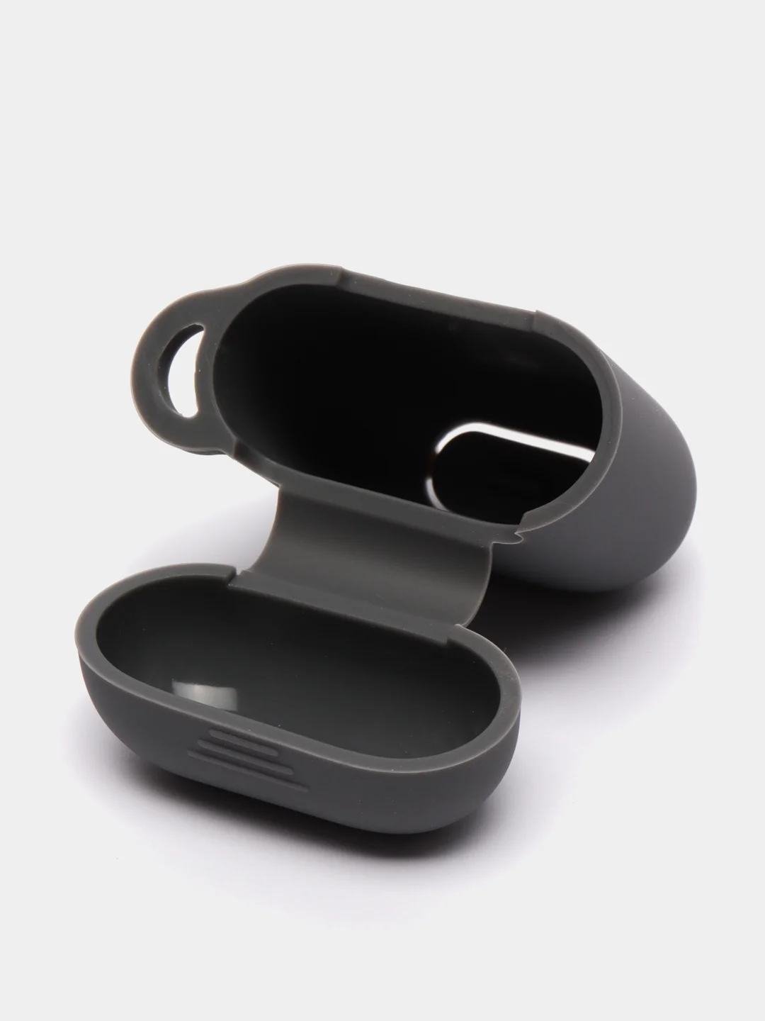 Угольный силиконовый чехол для наушников AirPods 1, 2, с карабином