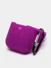 Фиолетовый силиконовый чехол для наушников AirPods 1, 2, с карабином