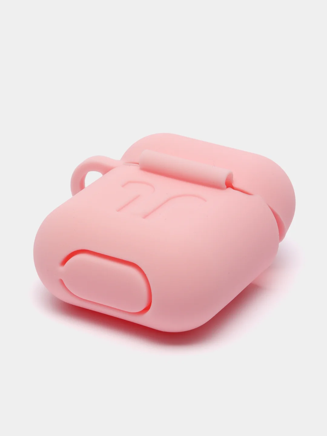 Пудровый силиконовый чехол для наушников AirPods 1, 2, с карабином