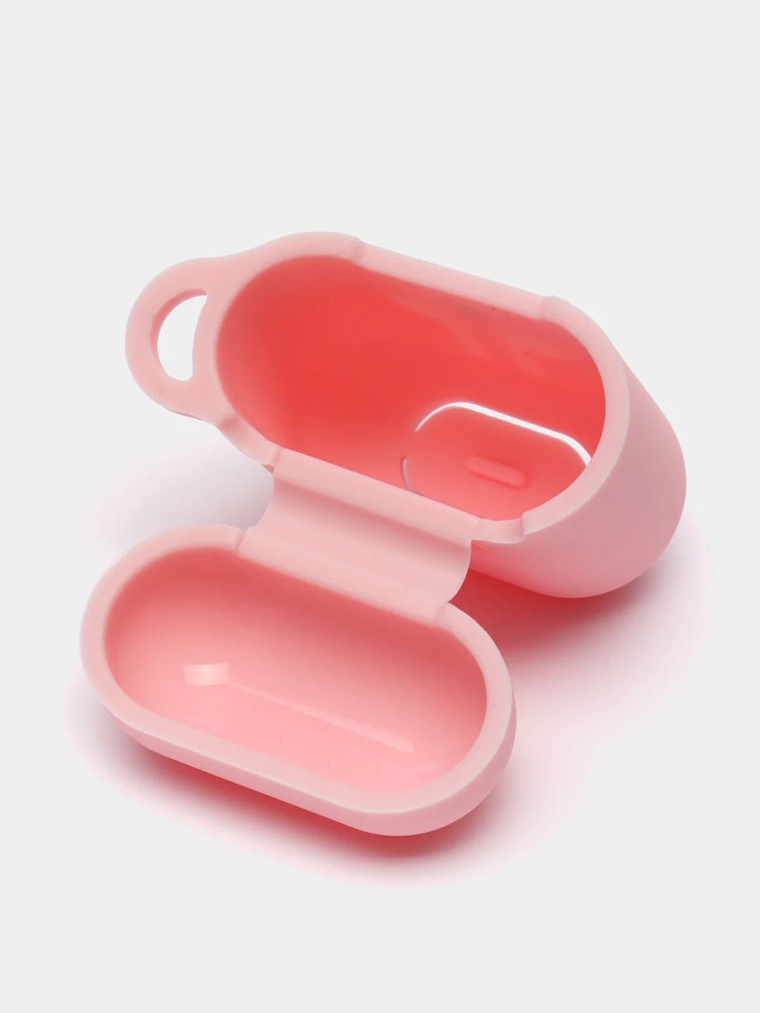 Пудровый силиконовый чехол для наушников AirPods 1, 2, с карабином