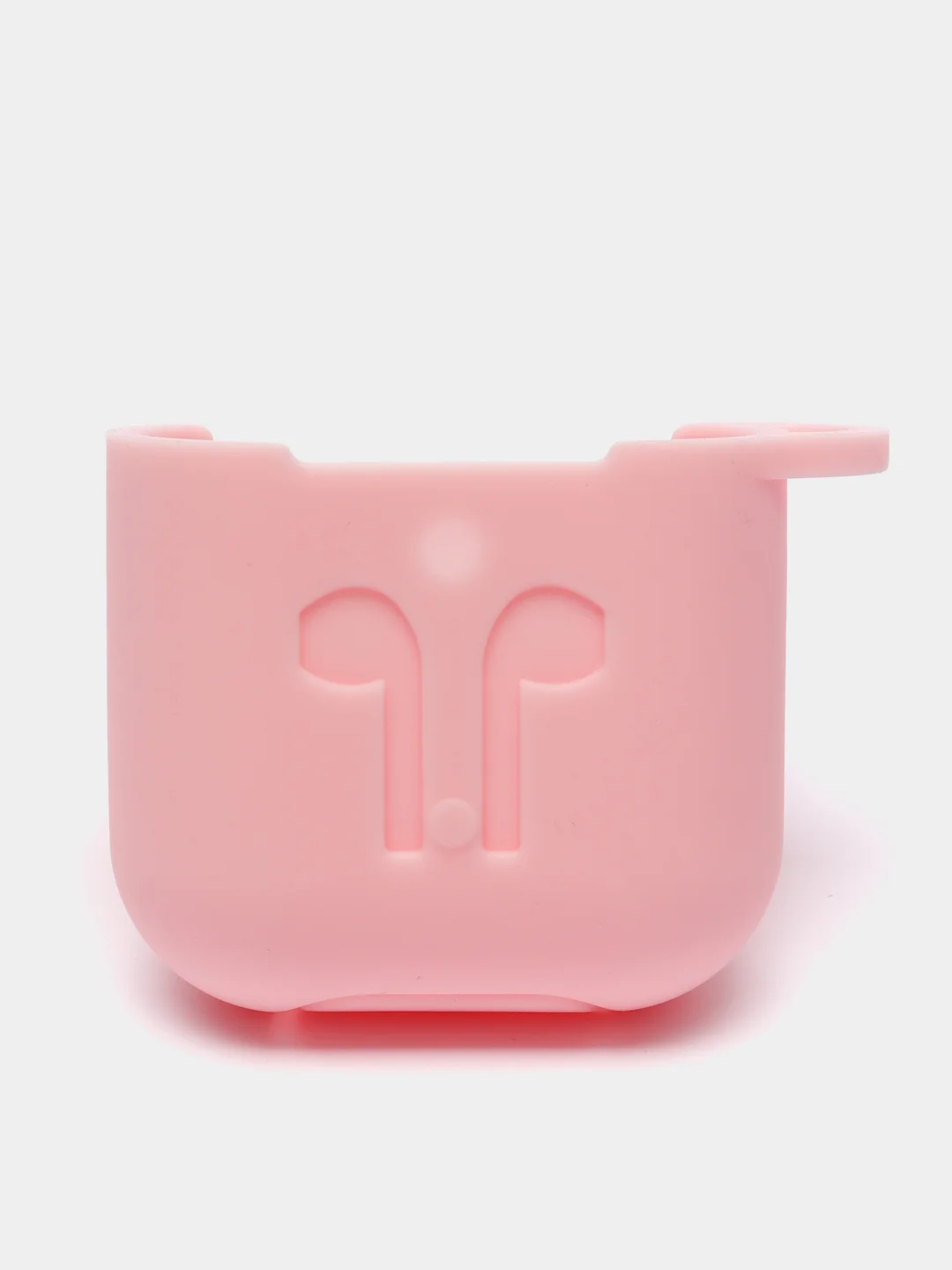 Пудровый силиконовый чехол для наушников AirPods 1, 2, с карабином