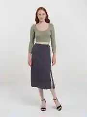 Бежевый юбка женская длинная горох