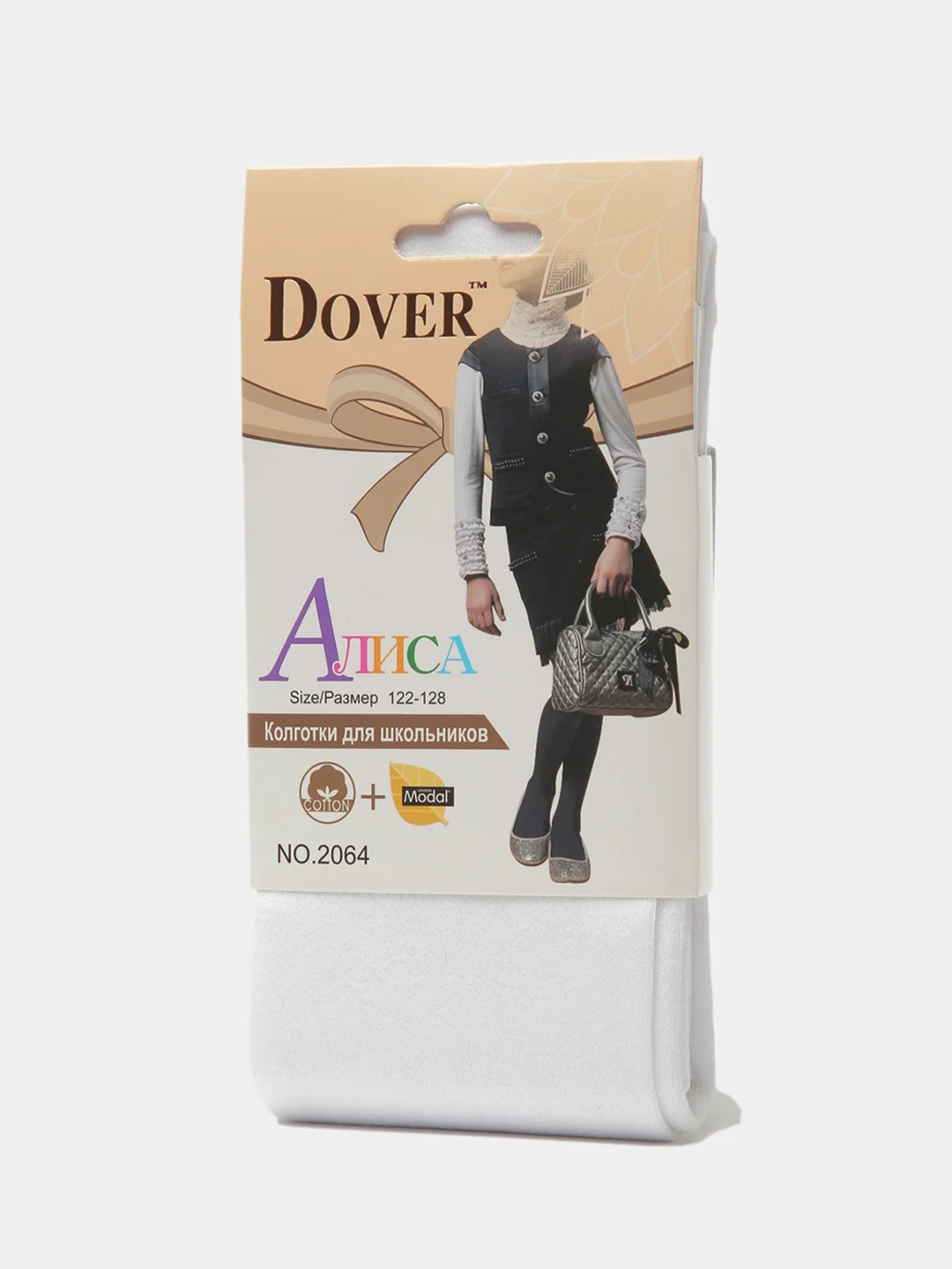 Молочный колготки для девочек однотонные школьные детские Dover Алиса