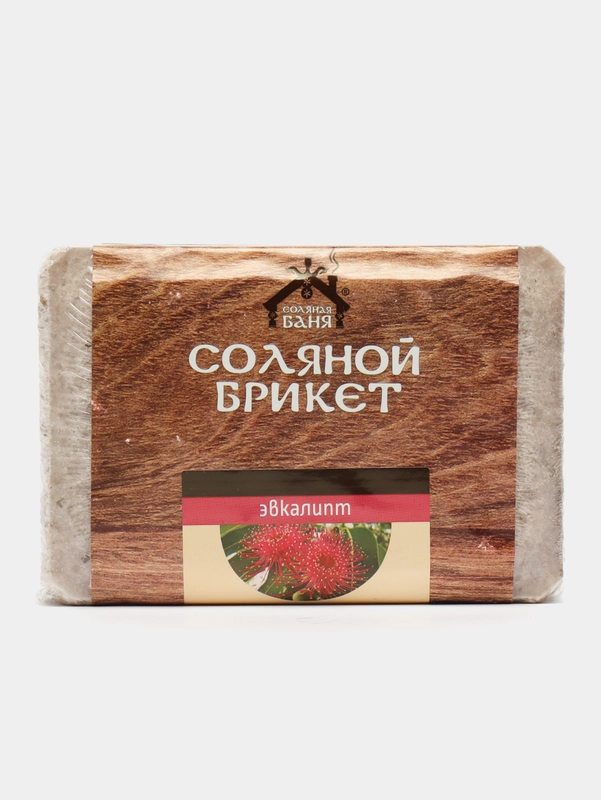 Соль для бани и сауны "Соляная баня", брикет, с листьями эвкалипта, 1,35 кг