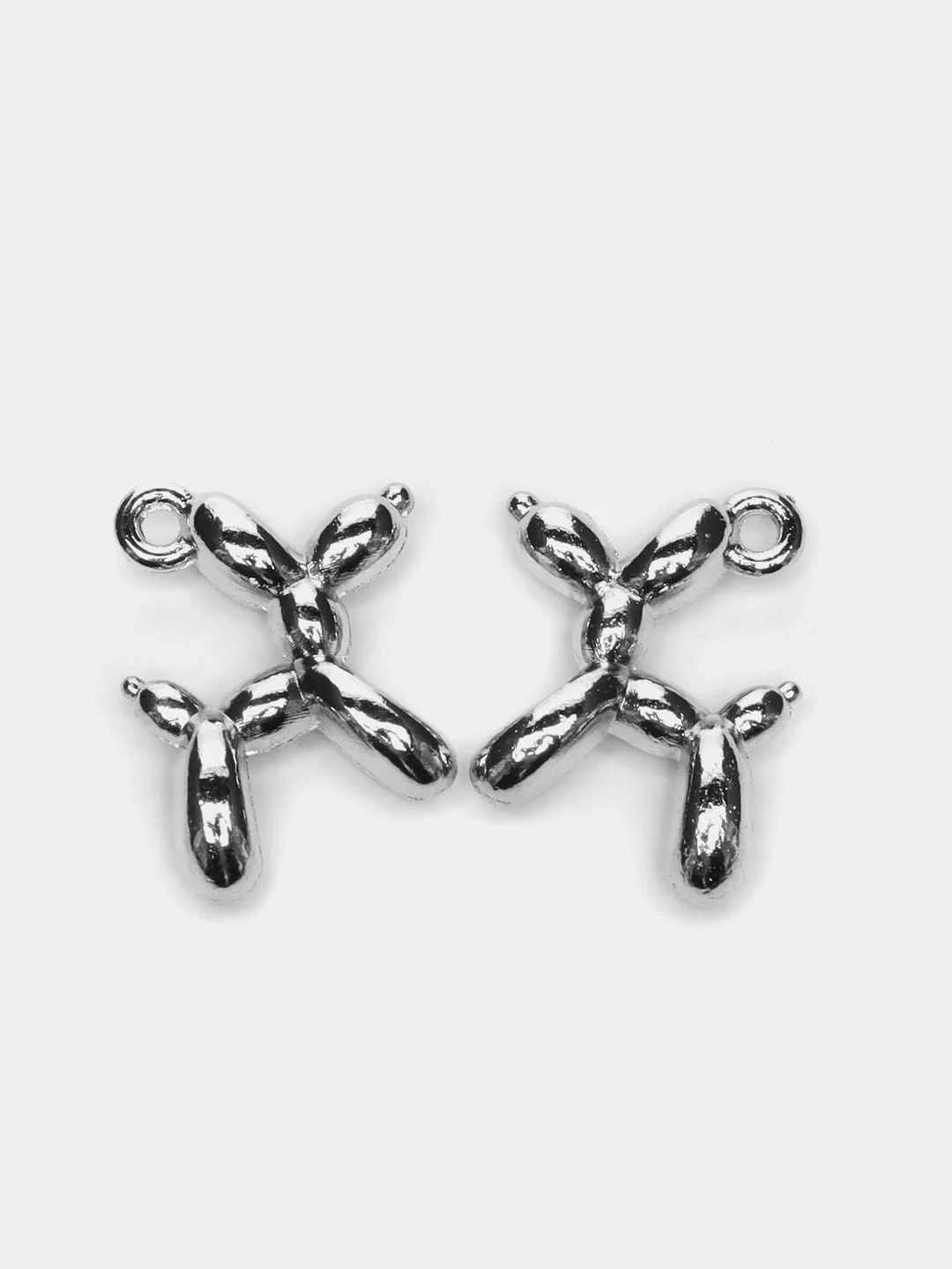 Серый металлик кулон "Собачка" для изготовления украшений и сережек