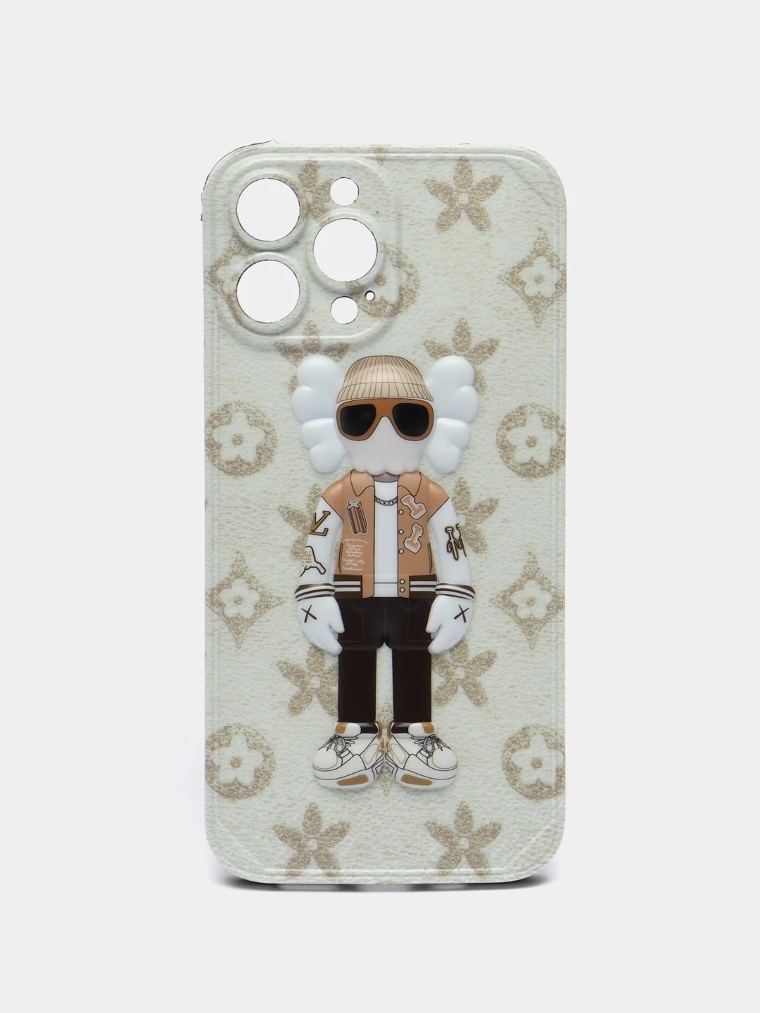 Бежевый чехол для iPhone KAWS Bearbrick