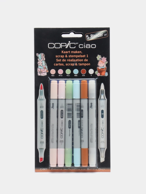 Набор маркеров Copic Ciao, 5 штук и блендер в блистере