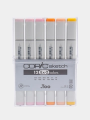 Набор маркеров Copic Sketch EX-2, 12 штук, в пластиковой упаковке