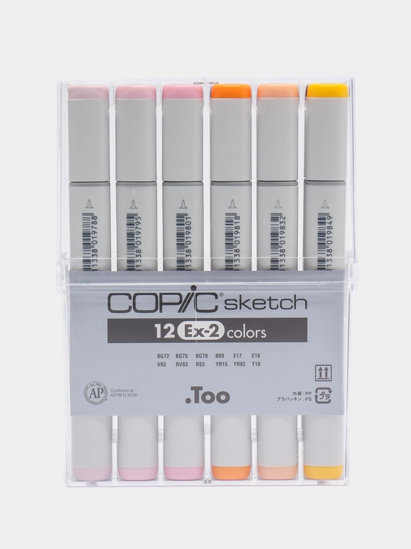 Набор маркеров Copic Sketch EX-2, 12 штук, в пластиковой упаковке