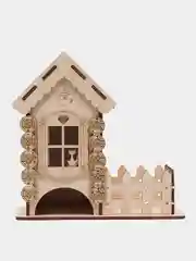 Чайный домик из дерева с крышкой и отделом для варенья, сахара