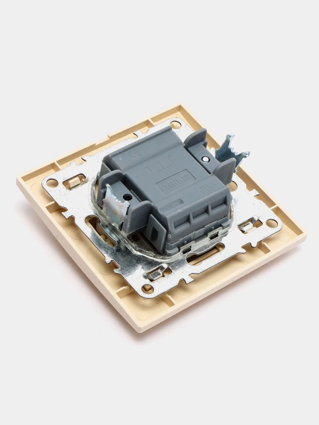 Бежевый выключатель серии Эрна 220V, 10А STEKKER