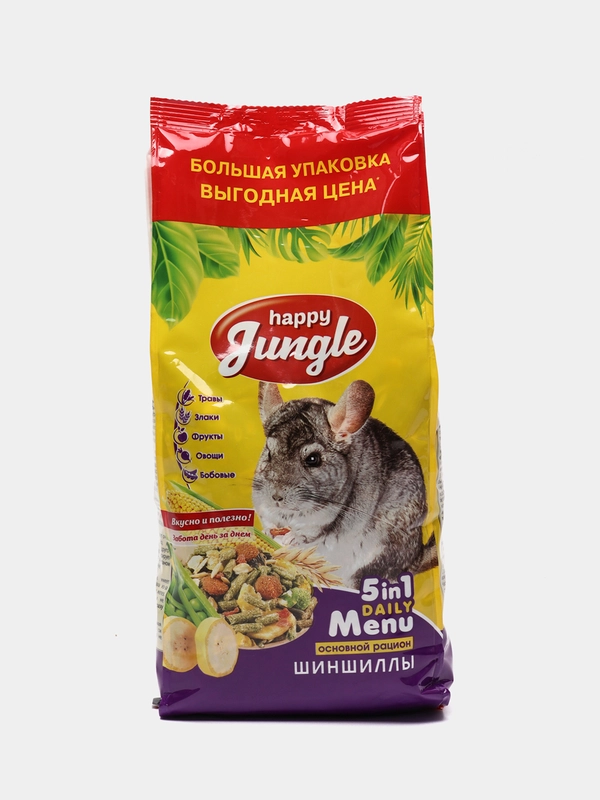 Корм для шиншилл HAPPY JUNGLE, 900 г