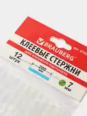 Клеевые стержни, диаметр 7 мм, длина 200 мм, прозрачные, комплект 12 шт., BRAUBERG, 670292