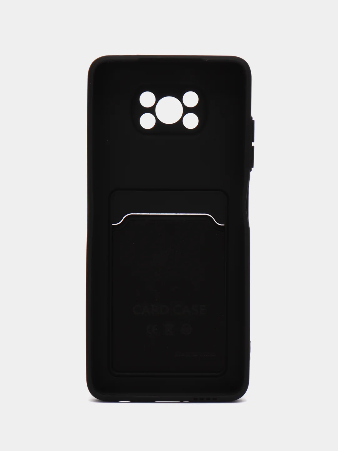 Черный чехол Poco X3 / Poco X3 Pro (Поко Х3 Про) силиконовый с карманом для карты