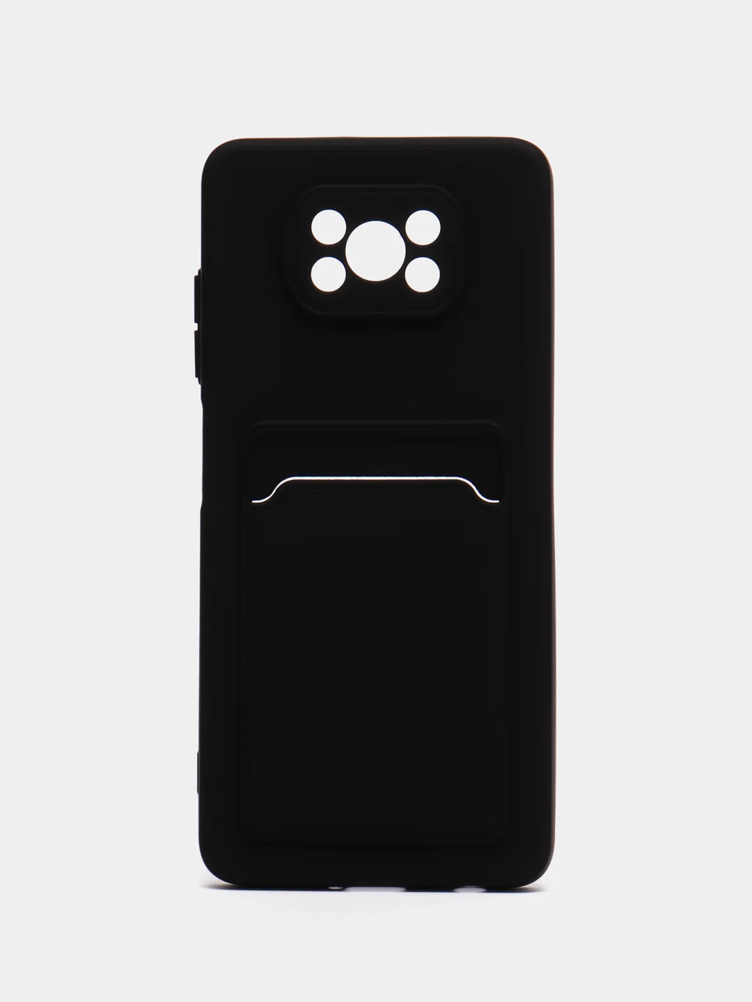 Черный чехол Poco X3 / Poco X3 Pro (Поко Х3 Про) силиконовый с карманом для карты