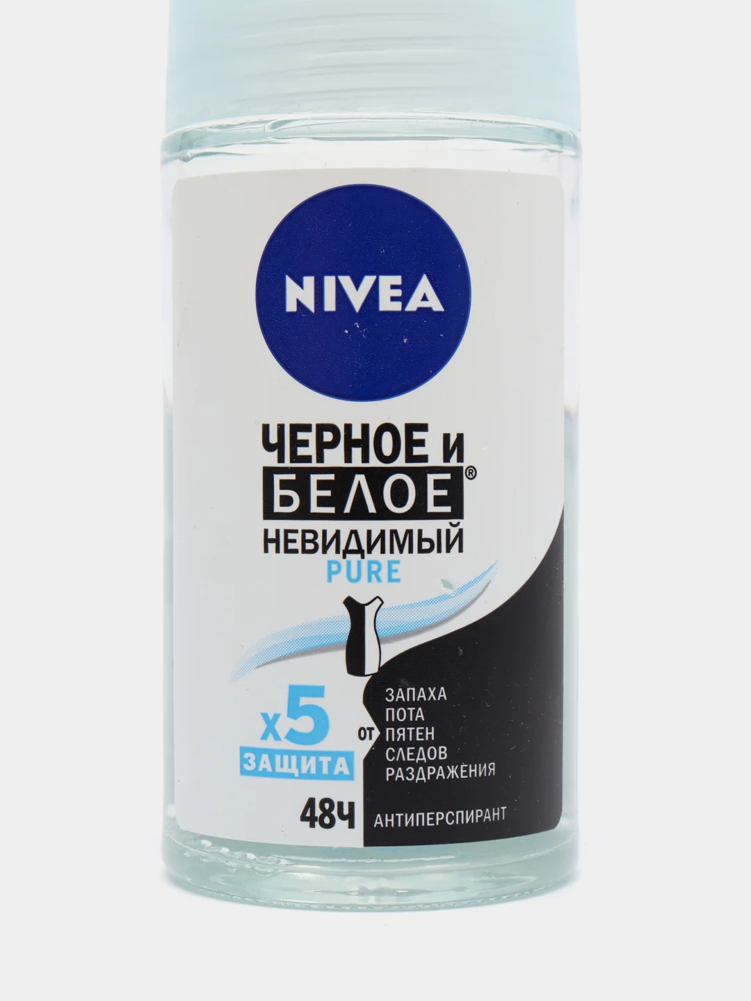 Дезодорант-антиперспирант шариковый NIVEA "Черное и белое невидимый Pure", женский, 50 мл