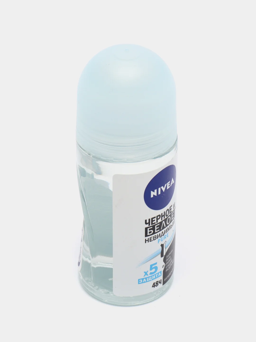 Дезодорант-антиперспирант шариковый NIVEA "Черное и белое невидимый Pure", женский, 50 мл