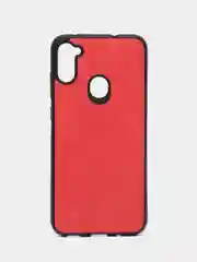 Красный чехол для Samsung A11 / M11, под кожу, силиконовый