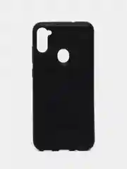 Черный чехол для Samsung A11 / M11, под кожу, силиконовый