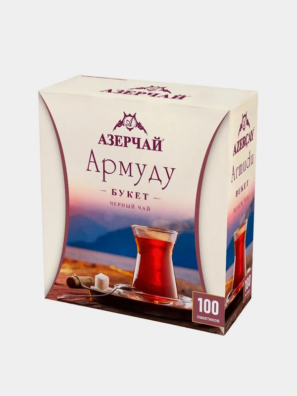 Чай черный АЗЕРЧАЙ Армуду Букет, 100 пакетиков по 1,6 г